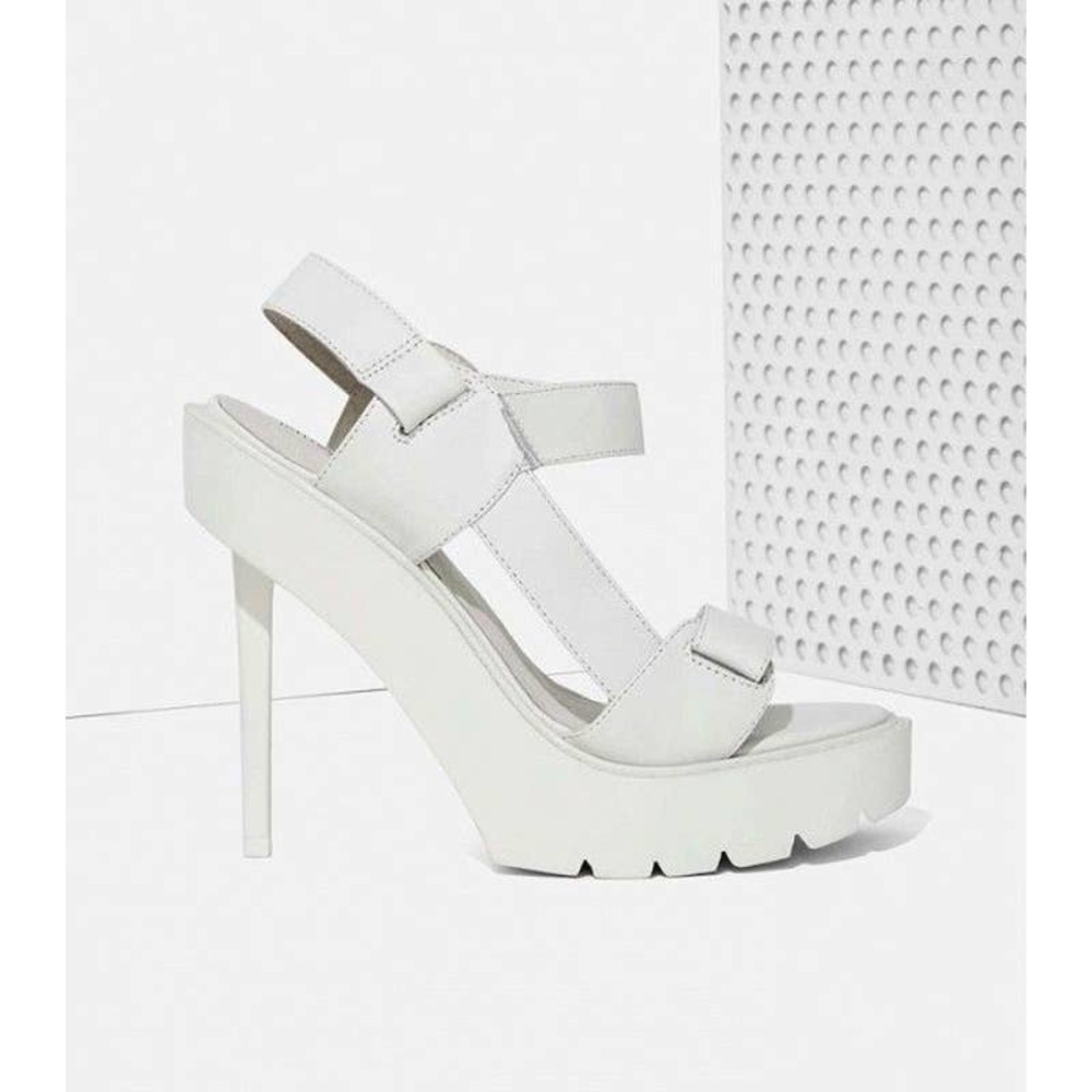 NIB Jeffrey Campbell White Platform Heels Sandela Tamera Velcro